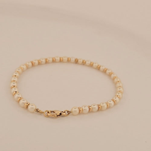 Bracelet Bracelet de perles en or jaune 58 Facettes 3042027