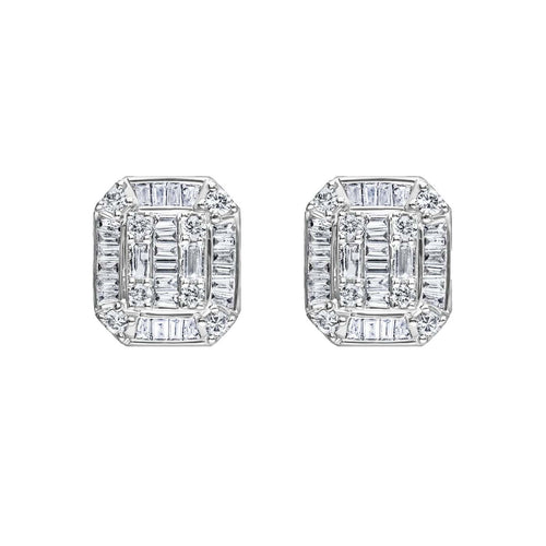 Boucles d'oreilles Boucles d'oreilles en or blanc 18K et diamants 58 Facettes GER1033WG