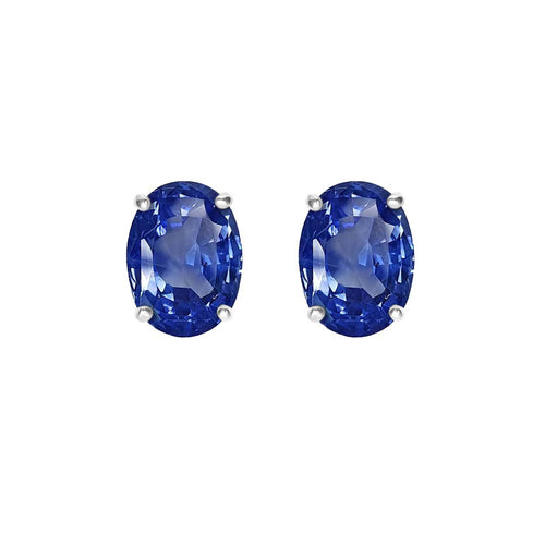 Boucles d'oreilles Single Tulip - Boucles d'oreilles en or blanc 18K et saphirs 58 Facettes GER1047BL