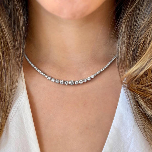 Collier Disco - Collier tennis gradué en or blanc 18K et diamants 58 Facettes GPD1055WG