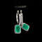 Boucles d'oreilles Boucles d'oreilles pendantes en or blanc 18K, émeraudes et diamants 58 Facettes GER1019WG