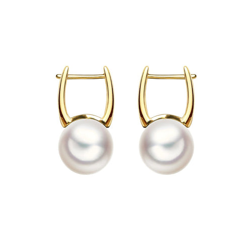 Boucles d'oreilles AITCHES - Boucles d’oreilles créoles en or 18K et perles Akoya 58 Facettes GER1320YG