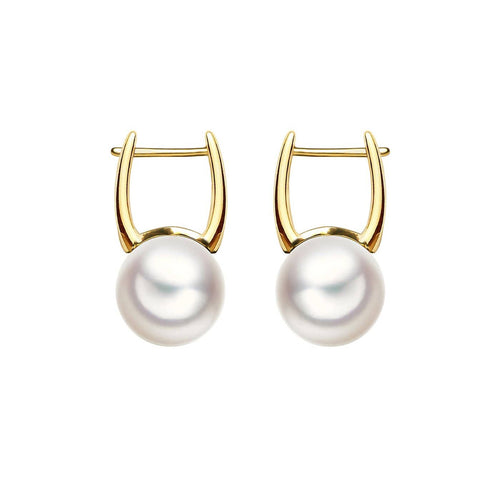 Boucles d'oreilles Underwater - Créoles en or 18K et perles Akoya 58 Facettes GER1320YG