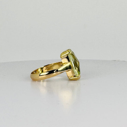 Bague 50 Bague vintage en or jaune et quartz citron 58 Facettes 2603020