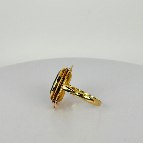 Bague 52 Bague vintage en or jaune 14 carats et topaze bleue 58 Facettes 2604029