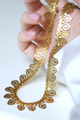 Collier Collier victorien draperie collerette en or jaune 58 Facettes
