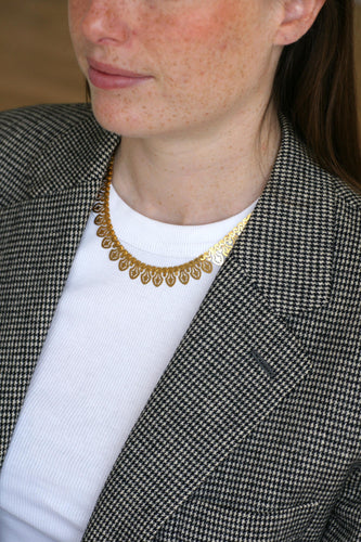 Collier Collier victorien draperie collerette en or jaune 58 Facettes