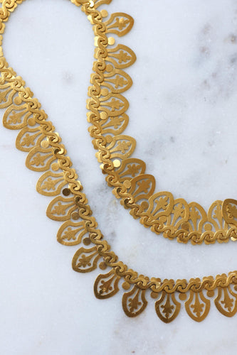 Collier Collier victorien draperie collerette en or jaune 58 Facettes