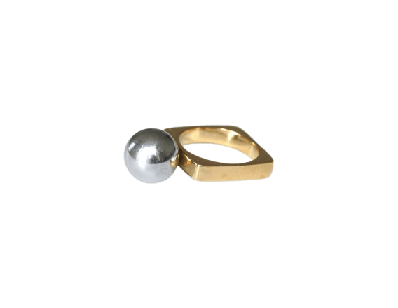 Bague 54 Dinh Van - Bague Boule en or jaune et hématite 58 Facettes