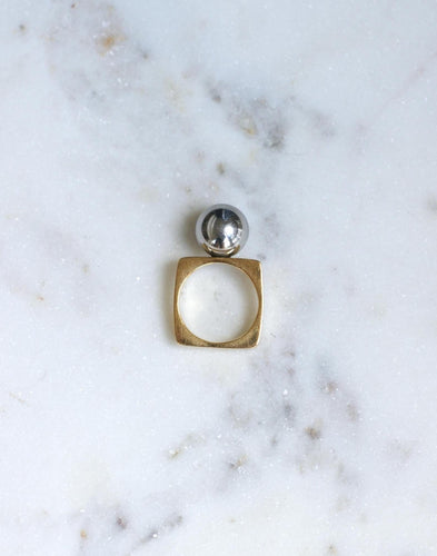 Bague 54 Dinh Van - Bague Boule en or jaune et hématite 58 Facettes