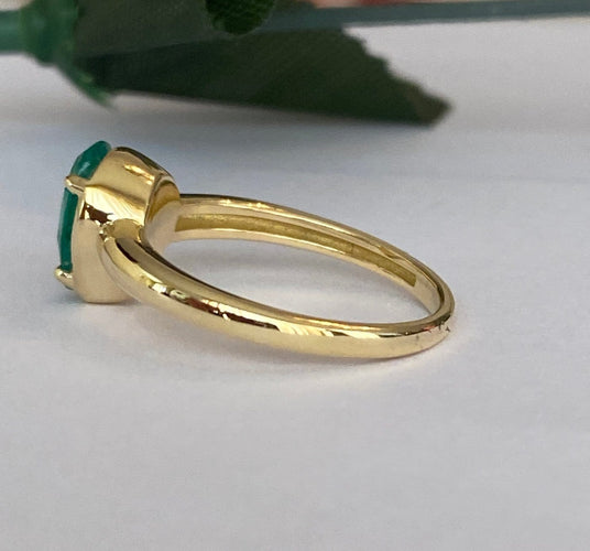 Bague Bague cocktail en or jaune 18 ct et émeraude 58 Facettes ring