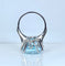 Bague Bague en or blanc 18 carats et aigue-marine 58 Facettes AB727