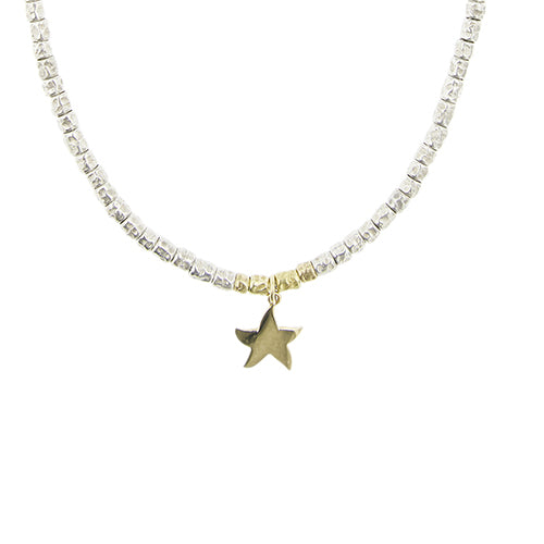 Dodo - Collier étoile de mer en argent et or jaune 58 Facettes 35663