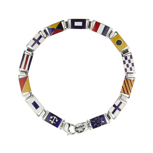 Bracelet Arcadia - Bracelet nautique en or blanc 18 ct et émail 58 Facettes 40199