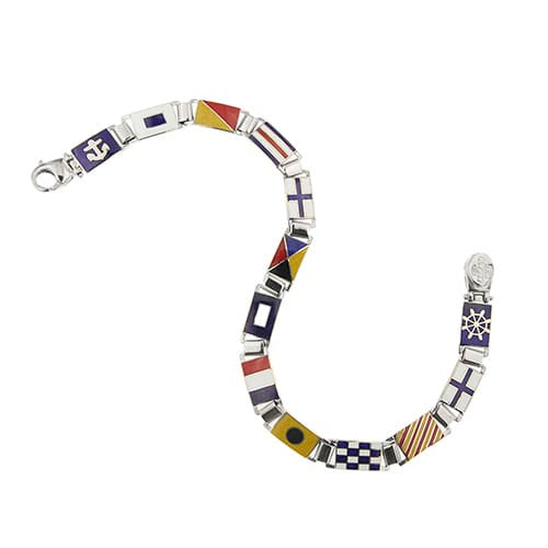 Arcadia - Bracelet nautique en or blanc 18 ct et émail 58 Facettes 40199