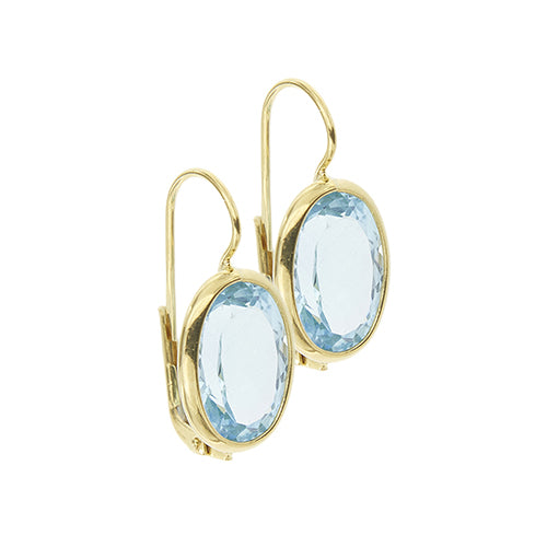 Boucles d'oreilles dormeuses en or jaune et topazes 58 Facettes 40918