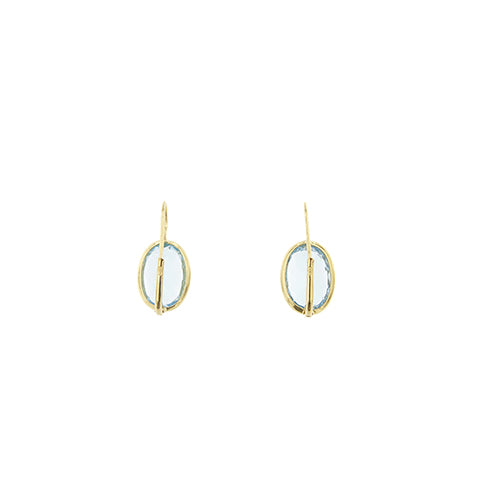 Boucles d'oreilles dormeuses en or jaune et topazes 58 Facettes 40918