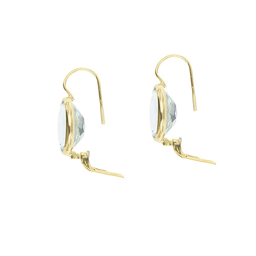 Boucles d'oreilles dormeuses en or jaune et topazes 58 Facettes 40918