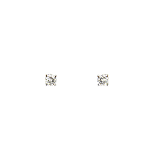 Boucles d'oreilles puces en or blanc et diamants 0,20 ct 58 Facettes 39411