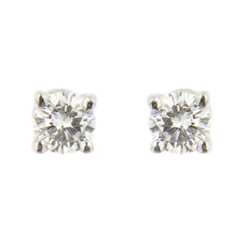 Boucles d'oreilles puces en or blanc et diamants 0,20 ct 58 Facettes 39411