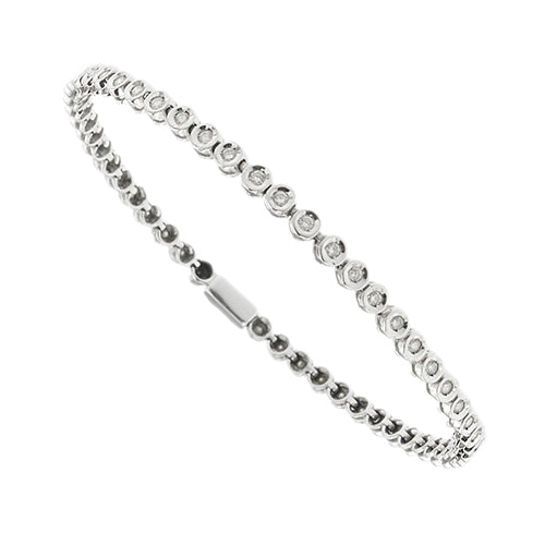 Bracelet tennis Cipollina en or blanc et diamants 0,90 ct 58 Facettes 41861