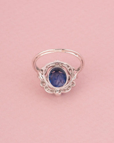 Bague Belle Époque - Bague en or blanc, platine, saphir et diamants 58 Facettes 265