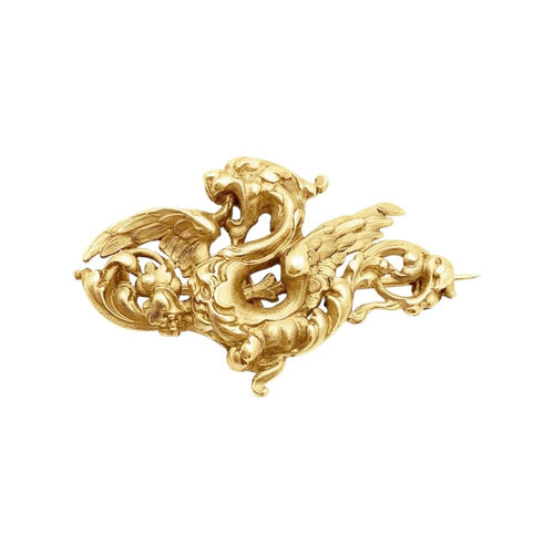 Pendentif Broche-pendentif chimère en or jaune 58 Facettes 35513