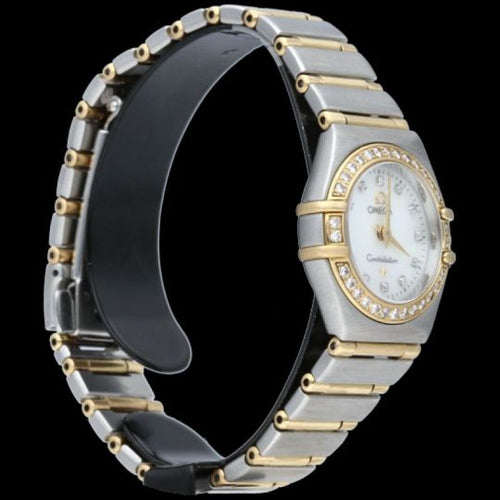 Montre Omega Constellation - Montre Mini quartz en or jaune, acier et diamants 58 Facettes MT45577