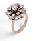 Bague 54.5 Bague rosette 1940-1945 en or 18 ct et diamants 58 Facettes Q115B(947)