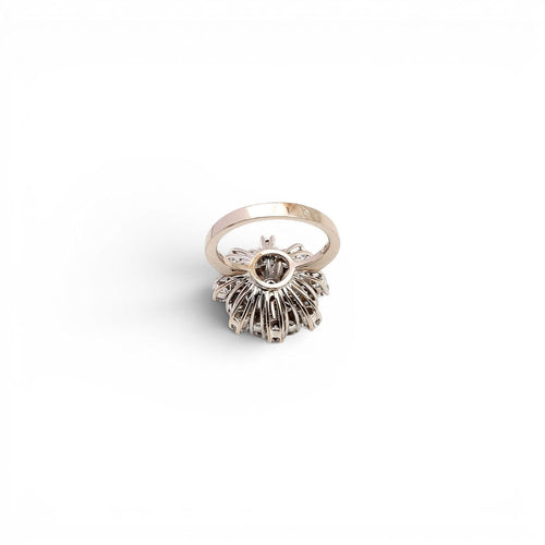 Bague 54.5 Bague rosette 1940-1945 en or 18 ct et diamants 58 Facettes Q115B(947)