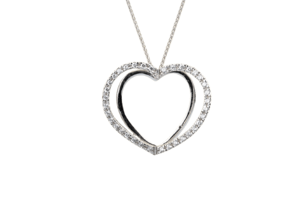 Collier Collier cœur en or blanc 18K et diamants 58 Facettes CL53500093-107