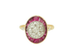 Bague 55 Art Nouveau - Bague en or jaune, platine, rubis et diamants 58 Facettes 33769