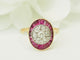 Bague 55 Art Nouveau - Bague en or jaune, platine, rubis et diamants 58 Facettes 33770