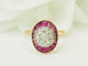 Bague 55 Art Nouveau - Bague en or jaune, platine, rubis et diamants 58 Facettes 33769