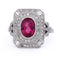 Bague 55 Bague vintage Art déco en platine avec tourmaline et diamants 58 Facettes AN650 '(0899)