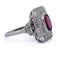 Bague 55 Bague vintage Art déco en platine avec tourmaline et diamants 58 Facettes AN650 '(0899)