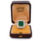 Bague 57 Bague vintage en or jaune 18 kt avec émeraude et diamants 58 Facettes AN656 (05619)