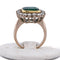 Bague 57 Bague vintage en or jaune 18 kt avec émeraude et diamants 58 Facettes AN656 (05619)