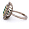Bague 57 Bague vintage en or jaune 18 kt avec émeraude et diamants 58 Facettes AN656 (05619)