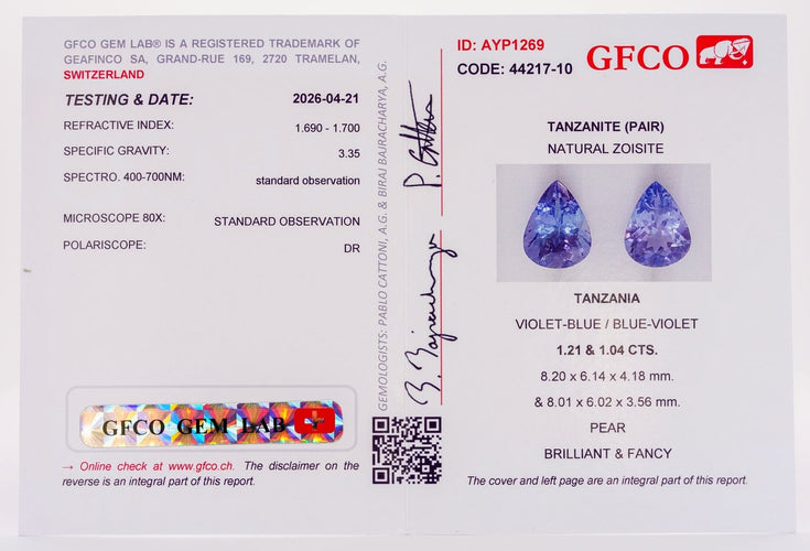 Boucles d'oreilles Boucles d'oreilles en or jaune 14 ct, tanzanites, saphirs et diamants 58 Facettes E012