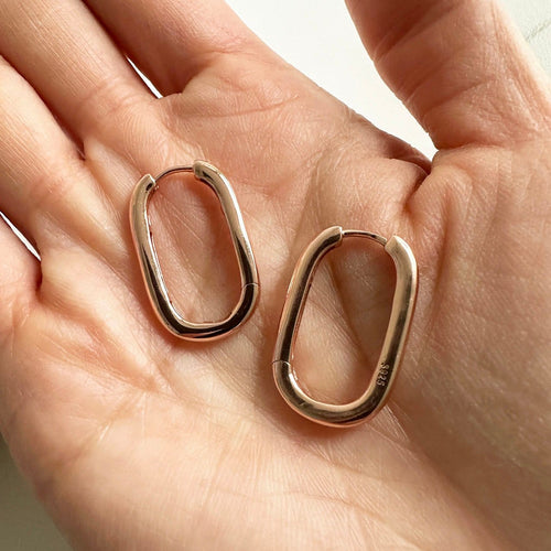 Boucles d'oreilles Jullie Big Oval - Boucles d'oreilles 58 Facettes SER1016RG