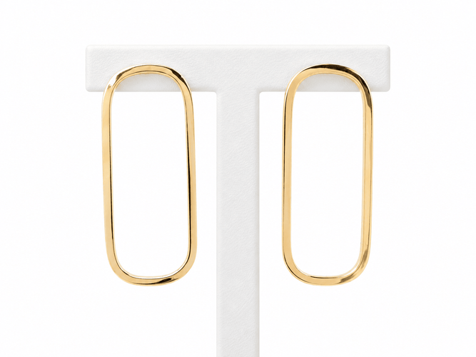 Boucles d'oreilles Boucles d’oreilles rectangles allongées en or jaune 18 carats 58 Facettes 33730