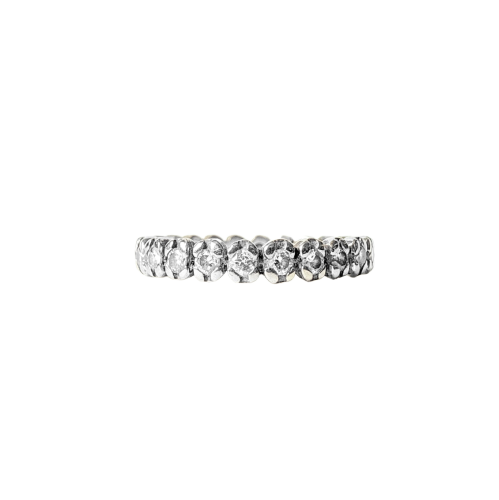 Alliance américaine - Bague en or blanc et diamants