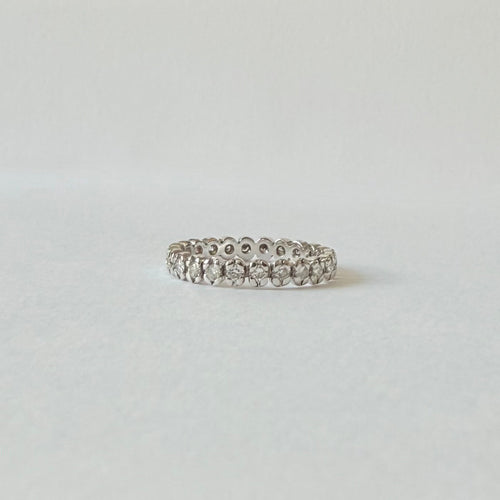 Bague 60 Alliance américaine - Bague en or blanc et diamants 58 Facettes