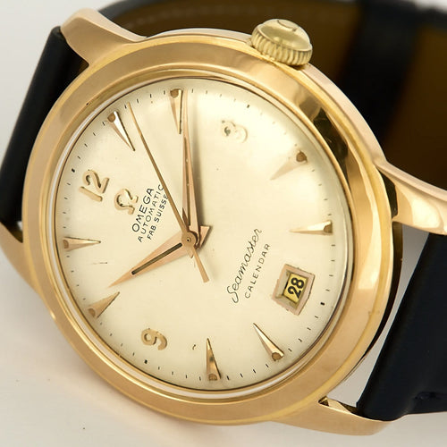 Montre Omega Seamaster Calendar - Montre en or rose 18K, cadran argenté 58 Facettes A1176