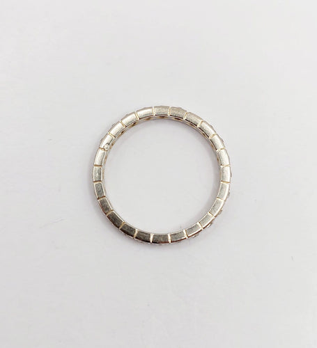 Bague 52 Alliance américaine Art déco en or blanc 18k et diamants 58 Facettes A07224