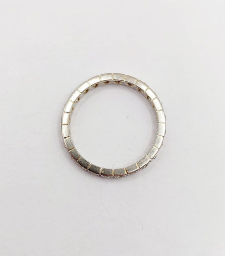 Bague 52 Alliance américaine Art déco en or blanc 18k et diamants 58 Facettes A07224