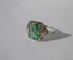 Bague 54 Bague Art déco en or blanc 18k, émeraude et diamants 58 Facettes Bague
