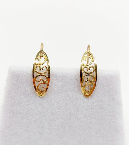 Boucles d'oreilles Dormeuses vintage Art nouveau en or 18k filigrané 58 Facettes A07235