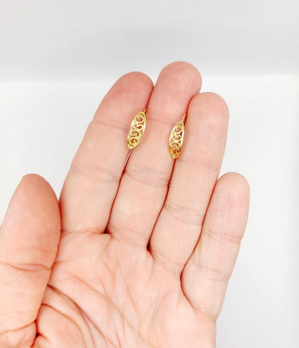 Boucles d'oreilles Dormeuses vintage Art nouveau en or 18k filigrané 58 Facettes A07235